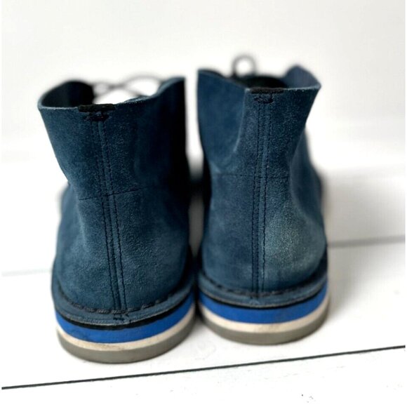 SERGIO ROSSI Men's Blue Suede Round Toe Lace-Up Chukka Boots Size 11 - Picture 7 of 12